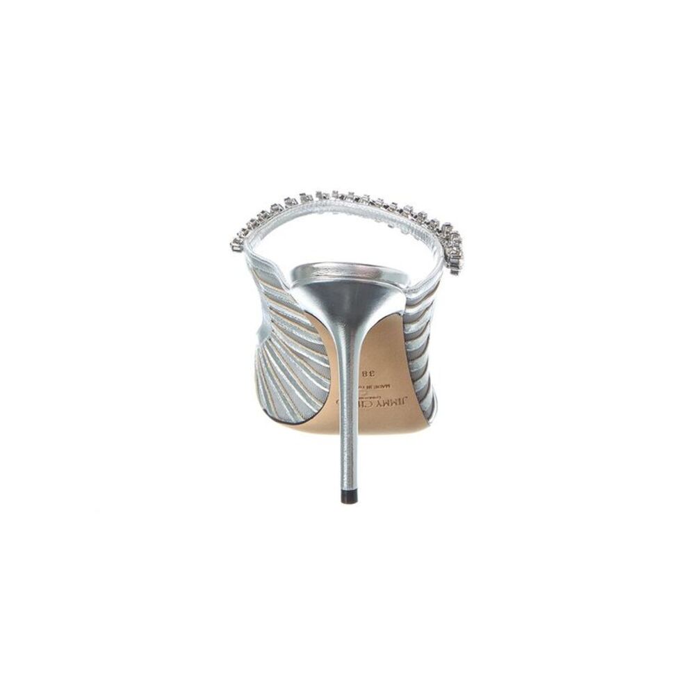 Jimmy Choo Bing 100 Mesh & Leather Mule, Silver - Picture 3 of 5